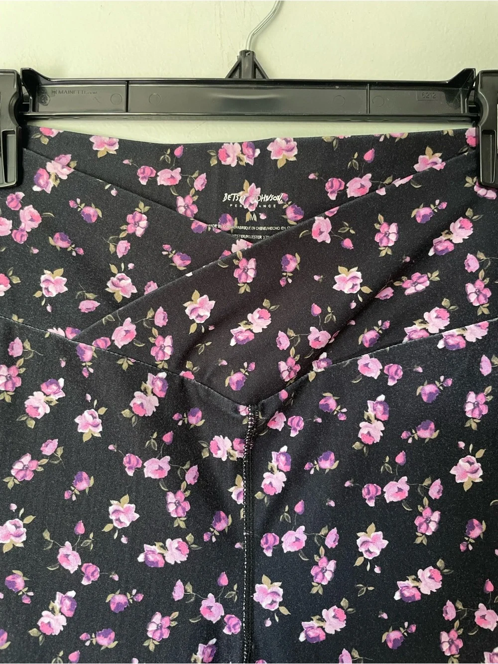 Betsy Johnson Rose Print Crossover Leggings, Size M